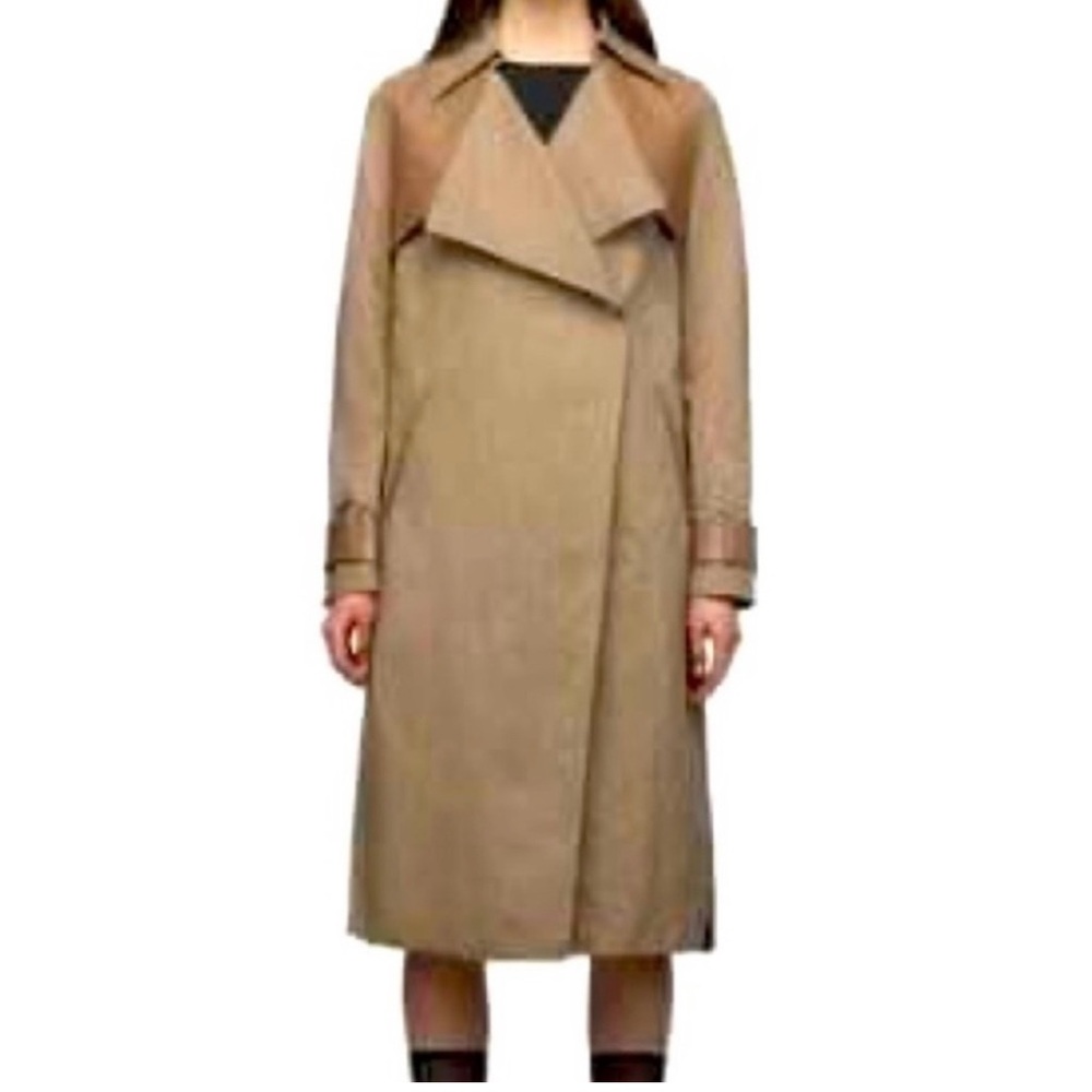 Rudsak Women's tan trench coat with leather detail NWOT